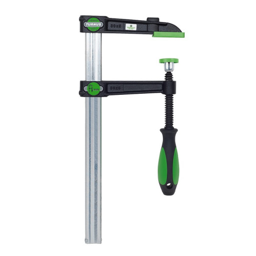 KUK-490+0200-100 Струбцина VIRIDIS из ковкого чугуна, с удобной трёхкомпонентной рукояткой KUKKO