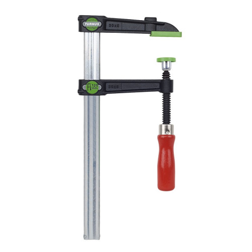 KUK-493-2500-120 Струбцинка VIRIDIS из ковкого чугуна, с деревянной рукояткой KUKKO